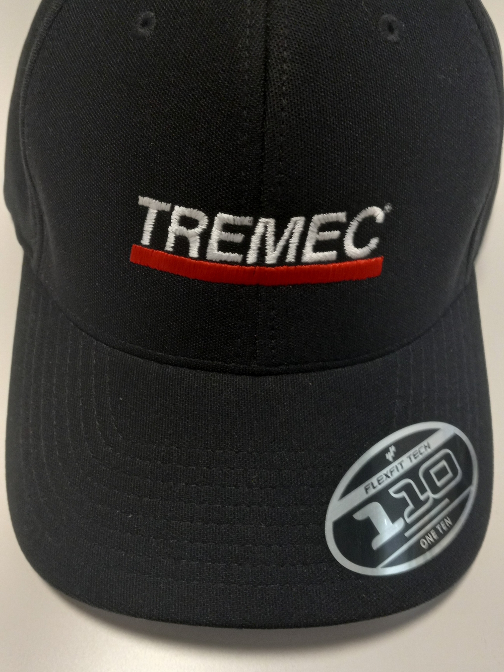 Port Authority Black Hat with Red Accent and White Logo
